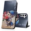 DiaryTown Cover per Samsung Galaxy A35 5G Custodia in PU Pelle a Libro Bello Motivo Flip Caso Magnetica Portafoglio Blocco Carta Slot Antiurto Protettiva Cover per Galaxy A35 5G (Rosa Rossa e Gatto)