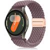 PaceBid 20mm Nylon Cinturino per Samsung Galaxy Watch 7/6/5/4(40mm 44mm)/FE | per Samsung Galaxy Watch 6 Classic (43mm 47mm)/4 Classic/5 Pro 45mm, Intrecciato Magnetico Elastico Watch Band, Viola