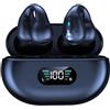 Panlouting Cuffie Bluetooth 5.3 Auricolari Clip Open-Ear IPX5 Impermeabile Cancellazione del Rumore Tocca Controllo Microfono con Scatola di Ricarica (Nero 2)