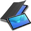 Cadorabo Custodia Tablet per Huawei MediaPad M5 Lite 10 (10.1 Zoll) in NERO SATIN - Copertura Protettiva Molto Sottile di Similpelle in Stile Libro CON Auto Wake Up e Funzione Stand
