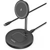 Anker Caricatore Wireless iPhone, Supporto Magnetico 2 in 1 PowerWave Lite con cavo USB-C da 1,5 m, solo per iPhone 16/15/14/13/12/12 Pro / 12 Pro Max / 12 Mini e AirPods 2 / Pro (senza adattatore CA)