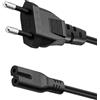 ABD Cavo Alimentazione Tipo C Euro - Cavo C7 - Cavo Euro 8 - Compatibile con Samsung Toshiba LG Philips Sharp Sony, Monitor, DVD Printer Radio BLU-Ray PlayStation Xbox - 1.80 Metri - Nero