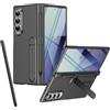BAILI Custodia per Galaxy Z Fold 4 con supporto, protezione per lo schermo frontale, slot per S Pen, protezione per cerniera, custodia per Samsung Galaxy Z Fold4 con penna stilo-Grigio