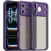 ESHUYI Cover Opaca per iPhone 18 Pro Max | Custodia Cellulare Antiurto Sottile Posteriore Glassata Traslucida, Bordo in TPU Morbido, Anti-Impronte, Viola