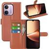 BOCTECH Cover a Libro in Pelle per Xiaomi Redmi 17C 5G, Marrone | Custodia Portafoglio, Pelle Sintetica, Silione, Porta Carte, Chiusura Magnetica, Supporto Pieghevole, Antiurto Flip Case
