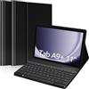 aMZCaSE Custodia con tastiera Bluetooth per Samsung Galaxy Tab A9+/A9 Plus | Tastiera 2023 da 11 pollici (SM-X210/X216/X218), sottile, wireless, rimovibile, con cover automatica Wake/Sleep