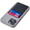 Dockem - Custodia a Portafoglio BIO per iPhone 12 Pro Max: Materiali Sensibili, Montaggio Magnetico e 2 Scomparti per Carte di Credito (M2B da 6.7, Grigio e Nero)