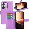 JIUNINE Cover a Libro in Pelle per XIAOMI Redmi 17C 5G, Viola | Custodia Portafoglio Antiurto in Pelle Sintetica a Grana Litchi, Portacarte, Chiusura Magnetica, Supporto Regolabile