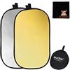 Godox Riflettore Fotografia 80 X 120cm 2 in 1 riflettore portatile pieghevole ovale fotografia diffusori multi disco foto da studio Kit (SM-RFT01-80x120)