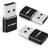 AIYEEN Adattatore aggiornato da USB C femmina a USB A maschio, convertitore da tipo C a USB A per iWatch 7, MacBook, iPhone 11 12 13 14 Pro Max, iPad Mini 6, Samsung Galaxy S20 S21 S22 (3 pezzi nero)