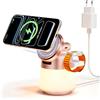 COLSUR Mini Altoparlante Bluetooth Magnetico con Caricatore Wireless per iPhone 16/15/14/13/12 Série, Supporto per Telefono Cellulare Caricatore Wireless (venature di legno chiare)