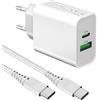 HNGLPOW Caricabatterie rapido da 25 W con cavo per Samsung Galaxy S24 S23/S24 Plus/S22 Ultra/S21 FE/S23 Ultra/S20,A53 A55 A54 5G/A33 A34 A35/A15 A14 A13 A25 A222/A2/A22///A52 A 52S A72 A71 A70 A05S A04S