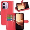 BOCTECH Cover a Libro in Pelle per Xiaomi Redmi 17C 5G, Rosso | Custodia Portafoglio, Pelle Sintetica, Silione, Porta Carte, Chiusura Magnetica, Supporto Pieghevole, Antiurto Flip Case