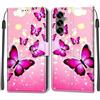 KENHONER Custodia per Samsung Galaxy S25 Plus, Farfalla | Portafoglio Pelle PU, Magnetica, Resistente Agli Urti, Scomparto Carte Credito, Pieghevole, Flip Libro, Motivo