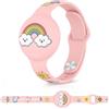 Meliya Bracciale in Morbido Silicone per Bambini per Apple Airtag, Protettiva GPS Anti-Perso, Localizzatore di Monitoraggio Impermeabile, Cinturino per Adolescenti Anziani Bambi (Rosa)