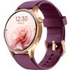 Fitpolo Smartwatch Donna Uomo, 1.32 AMOLED Orologio Fitness Tracker con Effettua/Risposta Chiamate Bluetooth, Contapassi/Cardiofrequenzimetro/Sonno, Impermeabile IP68 per Android iOS Quadrante Rotondo