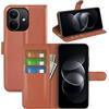 BOCTECH Cover a Libro in Pelle per XIAOMI Redmi Note 17 Pro 5G, Marrone | Custodia Portafoglio, Pelle Sintetica, Silione, Porta Carte, Chiusura Magnetica, Supporto Pieghevole, Antiurto Flip Case