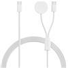 Xlayer Cavo 2 in 1 con cavo USB tipo C e Apple Watch Charger 1,5 m, cavo di ricarica per Apple, Android, smartphone e tablet, bianco