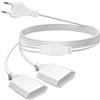 PABANCE Cavo di alimentazione Euro 2 in 1 tipo C a spina europea, 0,75 mm², 250 V/2,5 A, per computer, TV, PC, telefono, colore: bianco