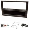 tomzz Audio 2439-063 Set di cornici radio compatibili con Opel Corsa C Combo Omega B Vectra C Meriva nero con adattatore Quadlock ISO Fakra Adattatore antenna Phantom DIN ISO Staffa di sgancio