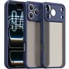 ESHUYI Cover Opaca per iPhone 18 Pro Max | Custodia Cellulare Antiurto Sottile Posteriore Glassata Traslucida, Bordo in TPU Morbido, Anti-Impronte, Blu
