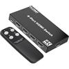 Obcxin Switch HDMI Switcher 4 ingressi a 1 uscita 4K @30Hz 1080P@60Hz Dolby HDR 3D Alta Velocità Compatibile con PC PS5 PS4 Xbox TV Stick DVD TV Box Proiettore
