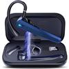 Atheewon Auricolare Bluetooth, 120 Ore Conversazione Auricolari Bluetooth 5.3, Blu | Cuffie Wireless con Microfono Antirumore, Cuffie Bluetooth Singolo con Gancio Girevole per Guida/Lavoro/Business
