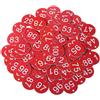 TopHomer 50 dischi con numeri incisi, 51-100 etichette circolari in plastica, per armadietti per feste di nozze (senza anelli), rosso