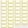 Elegrip Porta Etichette in Metallo, 70 x 33 mm Portaetichette Targhette con Viti, Telaio Etichette Carte per Scaffali Ufficio, Biblioteca, Armadietti, Cassetti 30 Pezzi Oro