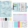 feyiubmen Binder Budget - Taccuino A6, 30 Pcs6 fori, con tasche per rilegatura, fogli di budget, adesivi per etichette, righello morbido, colore blu.