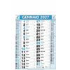 Kartoflak - Calendario 2027 da Muro Parete Olandese Ciano Azzurro - 13 Fogli - 3 mesi per pagina con Feste Settimane Lune e Santi in Carta Patinata Ecologica 28,8x47 cm