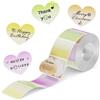 CLABEL Rotolo Etichette Termiche a Forma di Cuore 30x25mm (210 Pezzi), Ciclo di 4 Colori, Adesivi Cuore per Sigillare Buste e Lettere, Bomboniere Matrimonio e Battesimo, Adesivo Grazie per Packaging