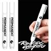 EUZUXU 2 Pezzi Pennarello Permanente Bianco, Pennarelli Indelebili, Larghezza del Filo 2,0 mm, Asciugatura Rapida Penne Impermeabili Marker, per Dipingere Sassi, Legno, Vetro