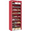 CREVICOSTA QUALITY MARK MARCAS DE CALIDAD - Scarpiera in tessuto con 9 ripiani (rosso)