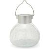 Velamp SPK24 Lanterna Solare Vetro Antichizzato - Ricarica Automatica, 5 Micro-LED, Senza Fili, Design Vintage per Giardino, Terrazzo o Tavolo Esterno
