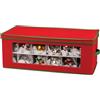 Household Essentials Holiday Storage Box, Rosso con Verde, Poliestere, Red, 36-Piece Ornament