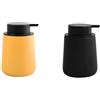 MSV Dispenser Sapone MAONIE Zafferano con Dispenser Ceramica Nero | 2 Dispenser Sapone Coordinati · Set Bagno Coordinato · Colori Abbinati · Facile da Pulire
