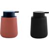 MSV Dispenser Sapone MAONIE Terracotta con Dispenser Ceramica Nero | 2 Dispenser Sapone Coordinati · Set Bagno Coordinato · Colori Abbinati · Facile da Pulire