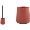 MSV Scopino WC Ceramica MAONIE con Bicchiere Ceramica Terracotta | Scopino WC e Bicchiere · Set Bagno Coordinato · Finitura Terracotta Opaco · Facile da Pulire