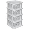 BranQ Home essential BranQ - Home essential Mensola universale multifunzione in bambù design senza BPA, 4 cestini, crema