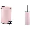 Spirella Cestino Adelar a Pedale Rosa con Scopino WC Rosa Chiaro | Pattumiera e Scopino WC · Set Bagno Coordinato · Colori Abbinati · Facile da Pulire