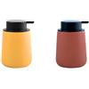 MSV Dispenser Sapone MAONIE Zafferano con Dispenser Ceramica Terracotta | 2 Dispenser Sapone Coordinati · Set Bagno Coordinato · Colori Abbinati · Facile da Pulire