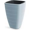 Prosperplast Vena - Vaso quadrato conico con serbatoio interno grigio chiaro, 28,9 x 28,9 x 43 cm, per giardino, terrazza e balcone
