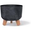 Prosperplast Fioriera con gambe Gracia cemento effetto antracite, 20 x 20 x 17,4 cm