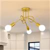 Toolight Lampadario Vintage Oro E27 3 Luci Ø40cm Camera Corridoio Soggiorno | Stile Industriale, Ideale per Sala da Pranzo Cucina, Design Elegante, Lampadine Non Incluse
