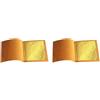 sim gold leaf lotto di 10 foglie d'oro commestibili 43 mm X 43 mm 100% puro 24 carati (Confezione da 2)