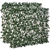 Outsunny Siepe artificiale foglie da parete frangivista 2 pannelli lunghezza regolabile 295 x 70 cm reticolo estensibile fogliame realistico in PE verde