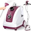 VINATO Stiratrice Verticale, Ferro da Stiro Verticale a Vapore con Serbatoio Dell'acqua, 11 Funzioni di Vapore Stiratore Verticale, Spazzola a Vapore per Tutti i Tipi di Tessuti - 1950W
