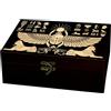 arricraft 1 scatola portaoggetti in legno a tema egiziano, motivo scarabeo, occhio di sole di Horus, scatola rettangolare in pino per riporre gioielli (24 x 14 x 9 cm)