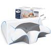 SAHEYER Cuscino Cervicale per Dormire in Memory Foam Doppia Altezza, Grigio | 2 in 1 Cuscino Ergonomico per Supporto al Collo, per ogni Posizione del Sonno, Federa Sfoderabile e Lavabile, 59x43x15/12cm